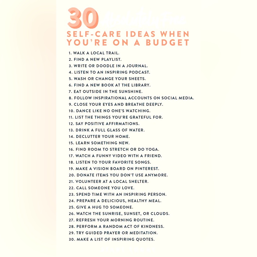 30 SELF CARE IDEA - Picture 1 of 1